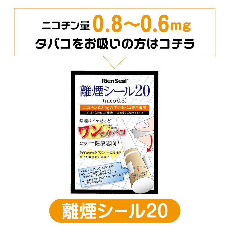 離煙シール20（ニコチン量0.8～0.6mgの方） – 離煙パイプ公式